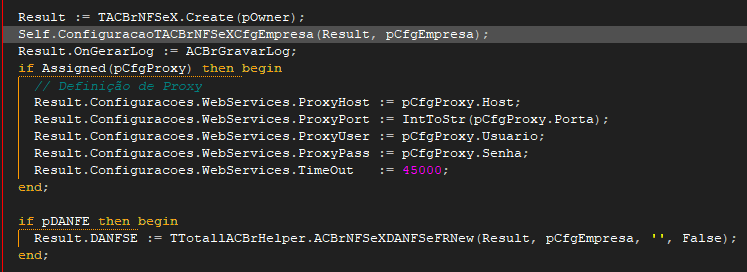 Função TTotaliACBrHelper.ACBrNFSeXNew onde ocorria vazamento de memória