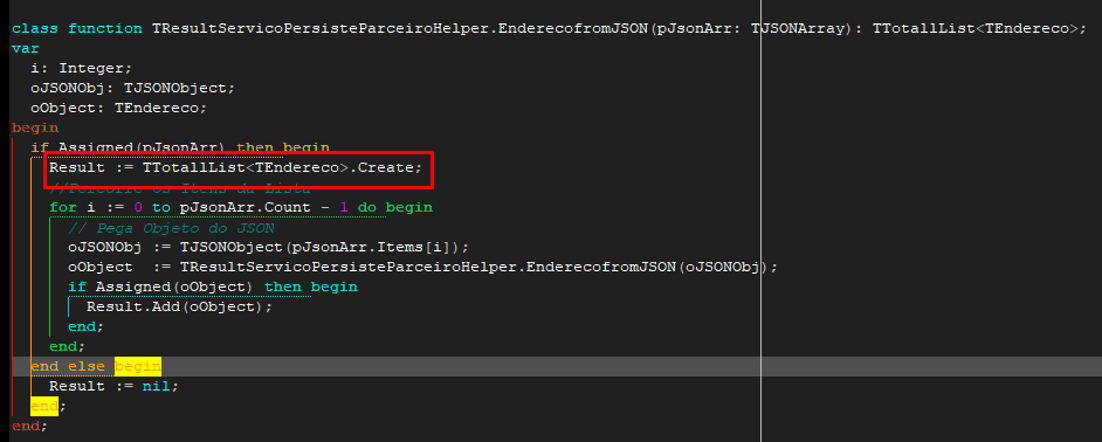 EnderecoFromJSON onde sobreescreveu a lista criada anteriormente
