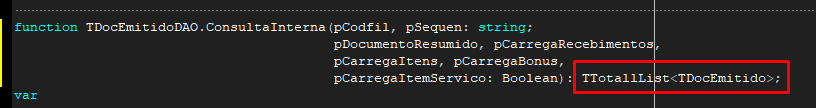 Escopo da função ConsultaInterna