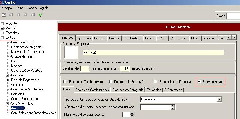 Configuração Config.