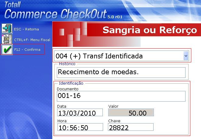 Transferência Identificada  - Reforço.