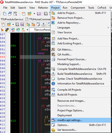 Configurações no Projeto